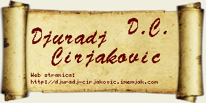 Đurađ Ćirjaković vizit kartica